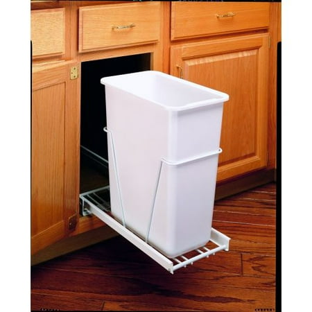 Rev-A-Shelf RV-9PB RV Series Bottom Mount Single Bin Trash Can with 3/4 Extension Slides for 12 ...
