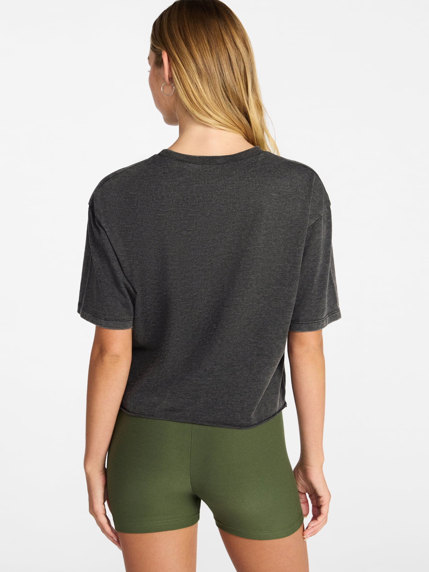 No Boundaries Boxy Cropped Graphic Tee, Women's XXS-XXL