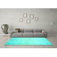 thumbnail image 3 of Ahgly Company Indoor Rectangle Abstract Turquoise Blue Contemporary Area Rugs, 2' x 5', 3 of 4