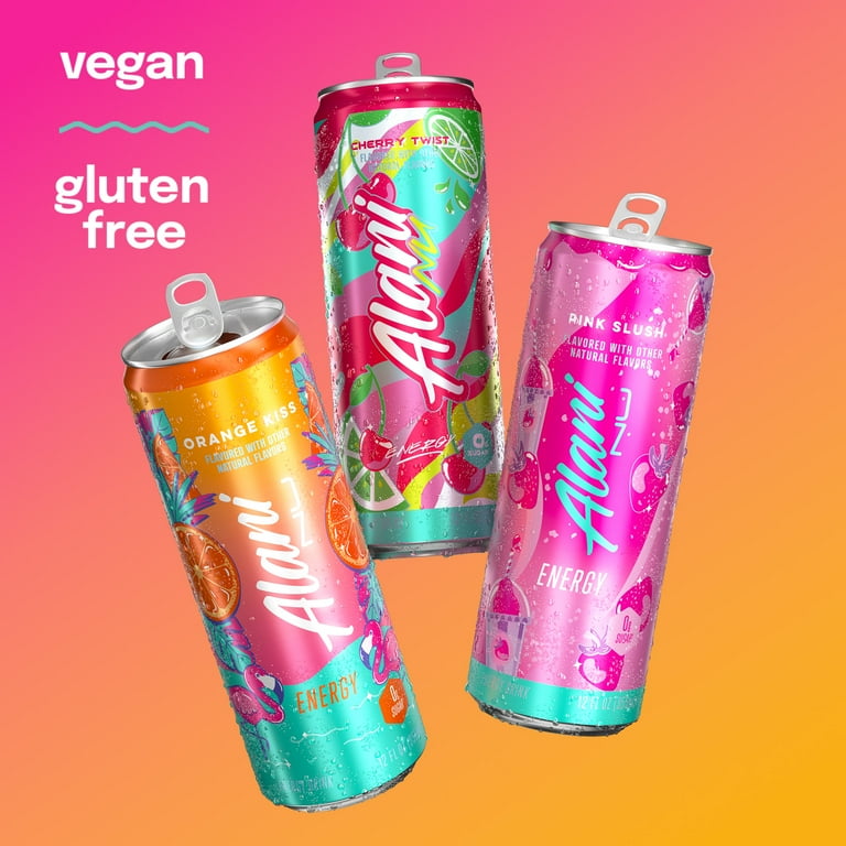Alani Nu Sugar Free Energy Drink, Variety Pack, Pink Slush, Orange