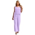 thumbnail image 3 of inhzoy Women's Lace-Chiffon 3-Piece Mother of The Bride Dress Formal Pantsuit Lavender-A L, 3 of 7