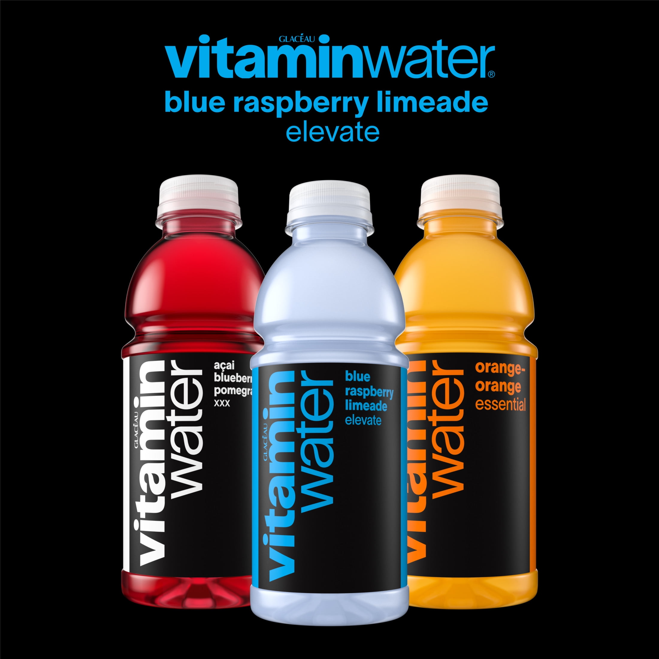 vitaminwater Elevate Blue Raspberry Limeade Flavored Water Beverage Bottle, 20 fl oz