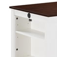 thumbnail image 4 of White Modern Counter Height Dining Table with USB Ports and Shelves for Small Spaces, 4 of 5