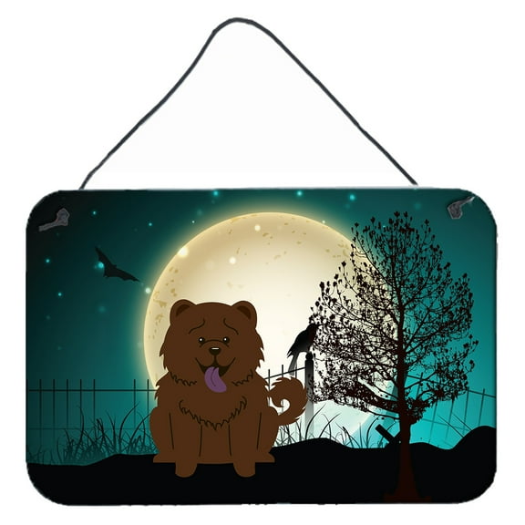 Carolines Treasures BB2331DS812 Halloween Scary Chow Chow Chocolate Wall or Door Hanging Prints  8x12 multicolor