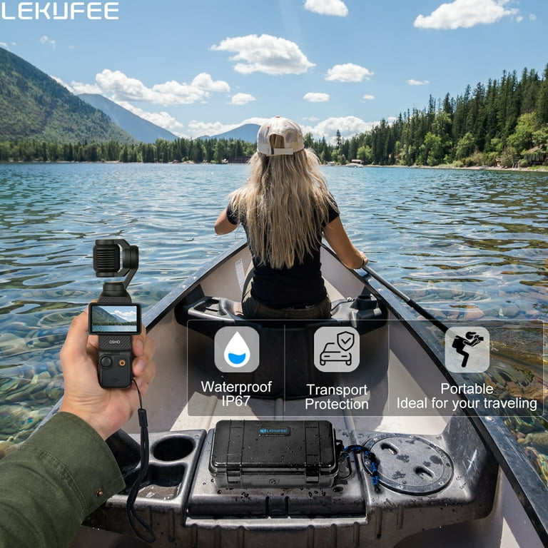Lekufee Travel Hard Carrying Case Compatible With DJI Action 2 Dual-Screen Combo And