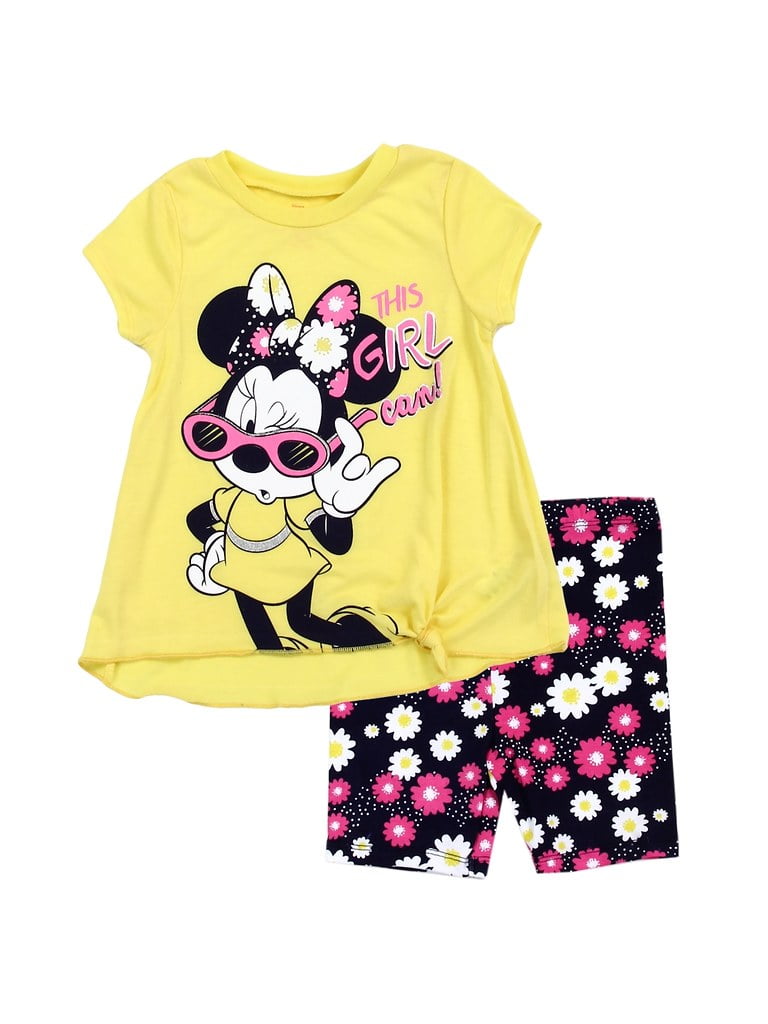 Disney Minnie Mouse Toddler Girls High-Low Tank Top and Bike Shorts Set USA