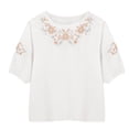 thumbnail image 6 of TRUBKH Embroidered Tops for Women Boho Peasant Shirts Button Down Floral Shirts Bohemian Clothes Flowy Tunics Blouses Boho Tops for Women Breathable Embroidered Short Sleeve V Neck Shirts White 2XL, 6 of 9