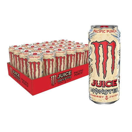 Juice Monster Pacific Punch, Energy + Juice, Energy Drink, 16 Ounce (Pack of 24)