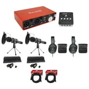 Two Person Podcast Podcasting Package w/Interface+Audio Technica Mics+Headphones