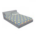 thumbnail image 3 of Ambesonne Retro Fitted Sheet & Pillow Sham Set, Big Small Circles and Dots, Twinxl, Marigold Scarlet Blue, 3 of 3