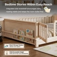 thumbnail image 3 of Miniyam Full Size Kids Floor Bed with Guardrails, Door and Book Storage, Natural, 3 of 7