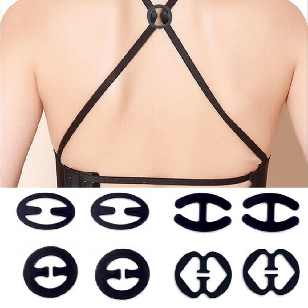 8 Pcs Bra Strap Clips,Women Bra Strap Conceal Holder Anti-Slip Buckles Cleavage Control Clips for Bra