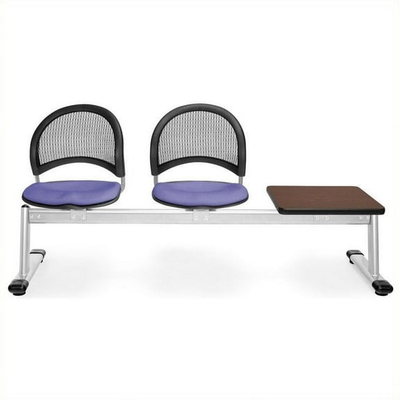 OFM Moon Beam Seating with 2 Seats and Table in Lavender and Mahogany