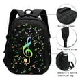 thumbnail image 3 of Disketp Music Notes Mochila de Viaje Estampada para Laptop con Puerto de Carga USB, Mochila Impermeable para Computadora – Regalo para Hombres y Mujeres, 3 of 7