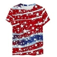 thumbnail image 4 of Yghzkop Women's Summer T-Shirts 4th of July Independence Day Casual Looes Fit V-Neck Patriotic Blouses Short Sleeve Shirts USA Flag Stars Stripes Graphic Tops Shirt, 4 of 4