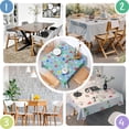 thumbnail image 4 of Pioneer Flower Floral Print Pattern Square Tablecloth, Waterproof Wipeable Spillproof Washable Table Cover for Home Kitchen Party Decor, 42"x42", 4 of 6