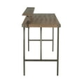 thumbnail image 2 of Gia Industrial Counter Table in Antique Metal and Brown Wood-Pressed Grain Bamboo by LumiSource, 2 of 7