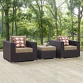 thumbnail image 2 of Modern Contemporary Urban Design Outdoor Patio Balcony Three PCS Sofa Set, Brown, Rattan, 2 of 5