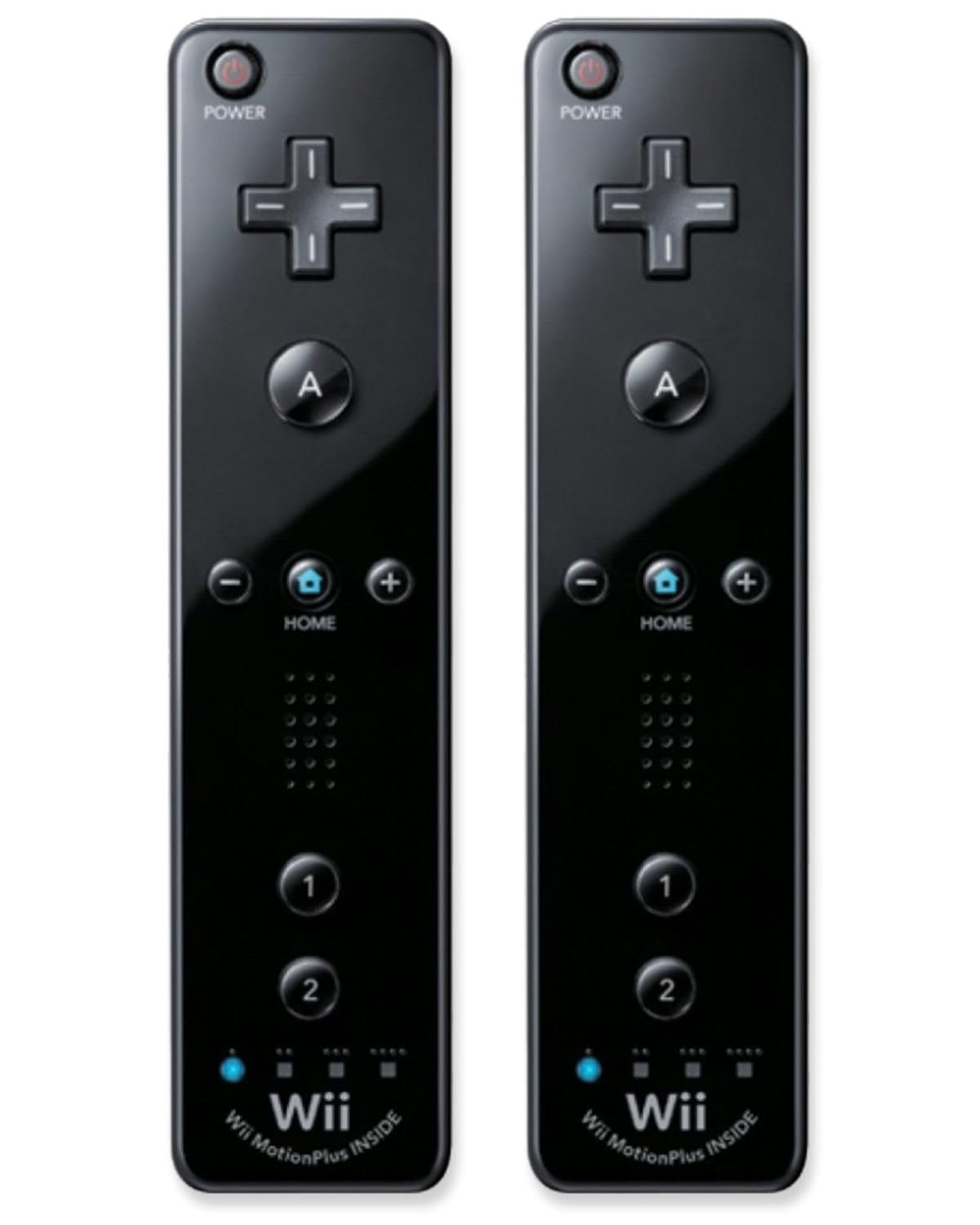 Restored Wii Remote with Motion Plus - Wireless Bluetooth Game Controller, Black 2 Pack (Refurbished)