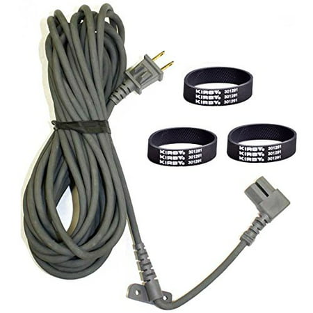 Kirby Sentria Vacuum Cleaner 32 Foot Dark gray Electric Power Cord (Cable) With 3pk Inside Tred Belts For Kirby Generation Series // 192007 &
