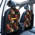 thumbnail image 3 of Pofeuu Rose Flowers Print 2 Pack PU Leather Kick Mat Back Seat Protector, Universal Car Seat Back Organizer, Waterproof Backseat Protector For Most Car, 3 of 8