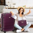 thumbnail image 6 of 4 Piece Luggage Sets, Hard Shell Suitcase 12/20/24/28 Inches with TSA Lock, 360° Spinner Wheels, Lightweight Travel Luggage for Men Women, Purple, 6 of 8
