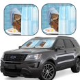 thumbnail image 1 of Saiise Funny Cat Taking a Bath for Foldable Car Sun Shades (2-Pack) Offer Sun Protection with an Easy-fold Design for Convenient Windshield Shading-Large, 1 of 6