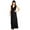Black, variant on V Neck Sleeveless Maxi Dress with Belt