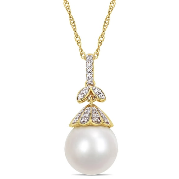 Everly Women's 10mm Cultured South Sea Pearl 14k Yellow Gold Pendant