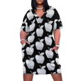 thumbnail image 1 of Vestido de bolsillo suelto plateado ropa de mujer, 1 of 7