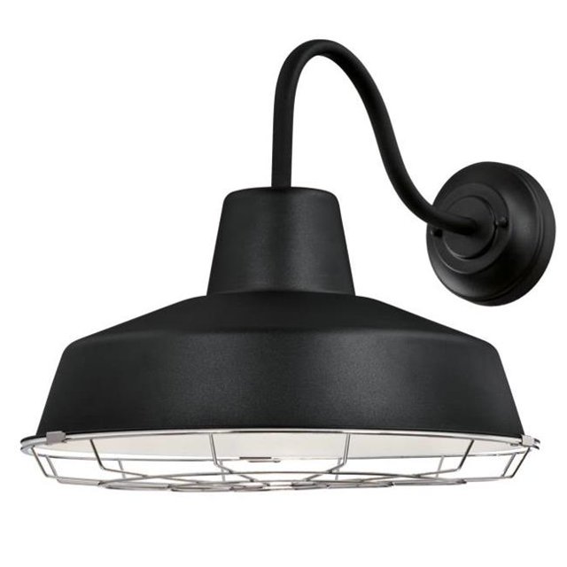 1 Light LED Wall Fixture with Cage Shade, Textured Black