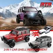 1:43 Scale RC Rock Crawler with App-Controlled, 2.4G 4WD Full Proportional Off-Road RC Monster Truck with Rechargeable Battery & LED Lights, RC Climbing Car for Hobbyists