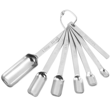 

Limnyves Measuring Spoons Set - 7-Piece Kitchen Measuring Spoons with Leveler - Slim Design Fits in Spice Jars - Measuring Spoon