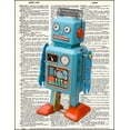 thumbnail image 2 of Retro Robot - Dictionary Art Print Printed On Authentic Vintage Dictionary Book Page - 8 x 10.5, 2 of 3