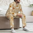 thumbnail image 7 of Honeii Autumn and Thanksgiving Pattern Mens Pajamas Set,2pcs Men's Lounge Long Sleeve Sleep Shirt and Pajama Bottoms Sleepwear Set,Mens Pjs Sets-Large, 7 of 7