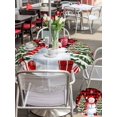 thumbnail image 4 of Outdoor Tablecloth with Umbrella Hole and Zipper, Red Plaid Christmas Round Table Cloth 54 Inch Waterproof Tablecloth, Snowman Snowflake Gifts Xmas Tree Picnic Table Cover for Patio Camping, 4 of 7