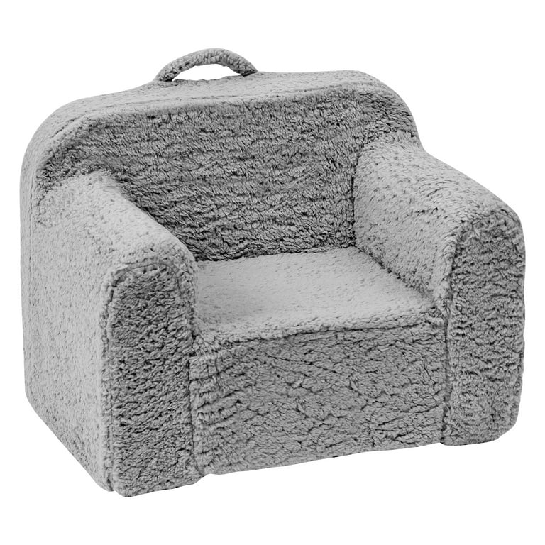 Free Shipping BENTISM Kids Armchair Kids Sofa Baby Sofa Chair with High density 25D Toddler Chair Sherpa Fabric Grey Walmart