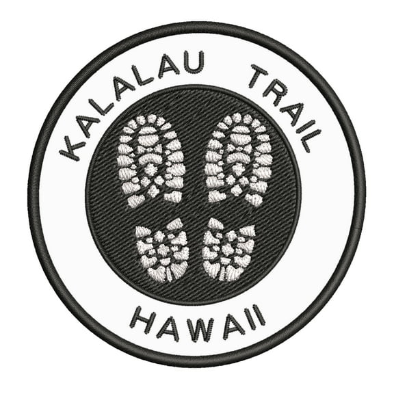Go Trekking! At Kalalau Trail, Hawaii 3.5 Inch Iron Or Sew On Embroidered Fabric Badge Patch Hiking Trails Iconic Series