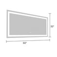 thumbnail image 6 of Aukfa 60x32 Inch LED Bathroom Mirror with Lights, Anti-Fog, Dimming, Wall Mounted Waterproof Makeup Mirror - Smart Touch Vanity Lighted Mirror for Enhanced Bathroom Experience, 6 of 8