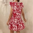 thumbnail image 2 of asddcavvf Robes pour Femmes Printemps/été Col Rond Manches Évasées Imprimé Floral Robe avec R, 2 of 9