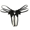 thumbnail image 2 of Women Underwear Pack Underwear Women's Thong Crotch Pearl Underwear Briefs Black M, 2 of 3
