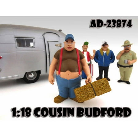 Trailer Park Figures Series 1 Cousin Budford, American Diorama Figurine 23874 - 1/18