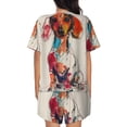 thumbnail image 6 of Susaid Colorful Dachshund Art Print Women's Pajama Set, Button-Up Sleepwear with Elastic Waist Shorts, Perfect for Lounging, Yoga, Beach, and Casual Wear-X-Large, 6 of 7