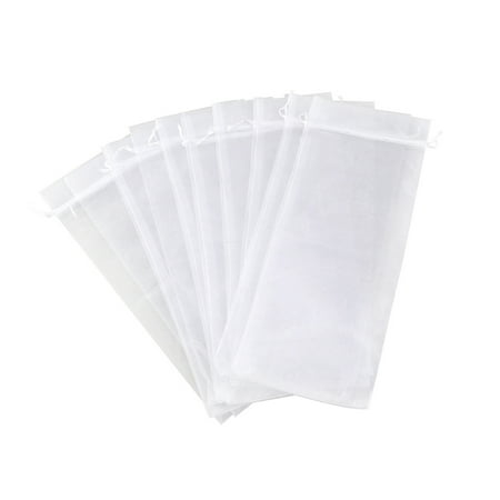 

10pcs Sheer Organza Wine Bottle Cover Wrap Gift Bags (White)