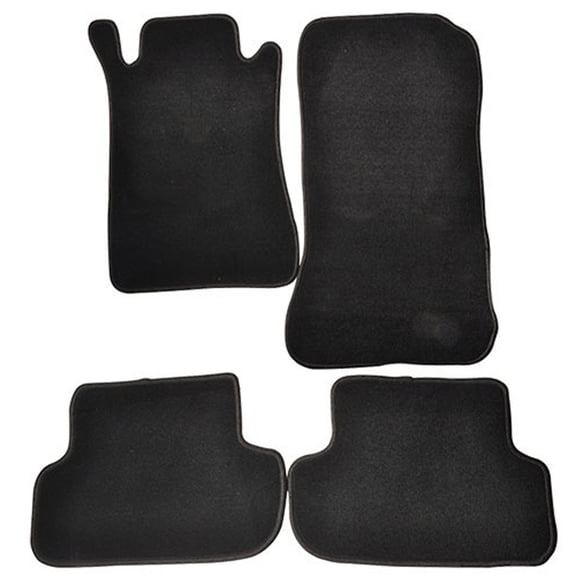 Ikon Motorsports Compatible with 03-09 Benz W209 Clk Class OE Factory Style Black Nylon Carpet Car Floor Mats Front Rear 4pcs 2003 2004 2005 2006 2007 2008 2009