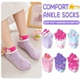 thumbnail image 5 of 12 Pairs Baby Girls Grips Ankle Socks Kids Toddlers Infants Anti Slip Non Skid Funny Cartoon Crew Breathable Cotton Socks, 5 of 6