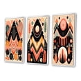 thumbnail image 3 of Designart "Retro Pink Bohemian Tribal Geometry II" Modern Geometric Framed Wall Art Set Of 3 - Pink Abstract Frame Gallery Wall Set For Home Decor, 3 of 6