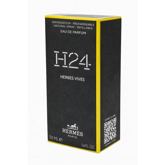 Hermes H24 Herbes Vives Eau De Parfum Rechargeable Spray for Men, 1.6 Ounce