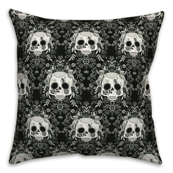Creative Products Sugar Skull Pattern 18 x 18 Spun Poly Pillow