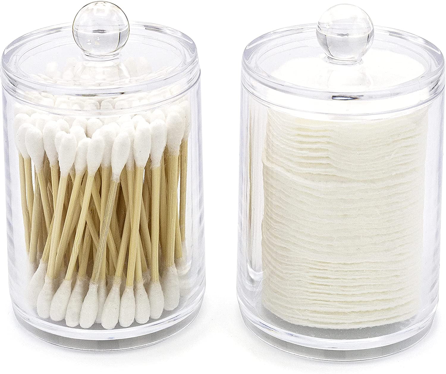 Brookstone Qtip Jars, Bathroom Organizers for Cotton Balls 2 Pack